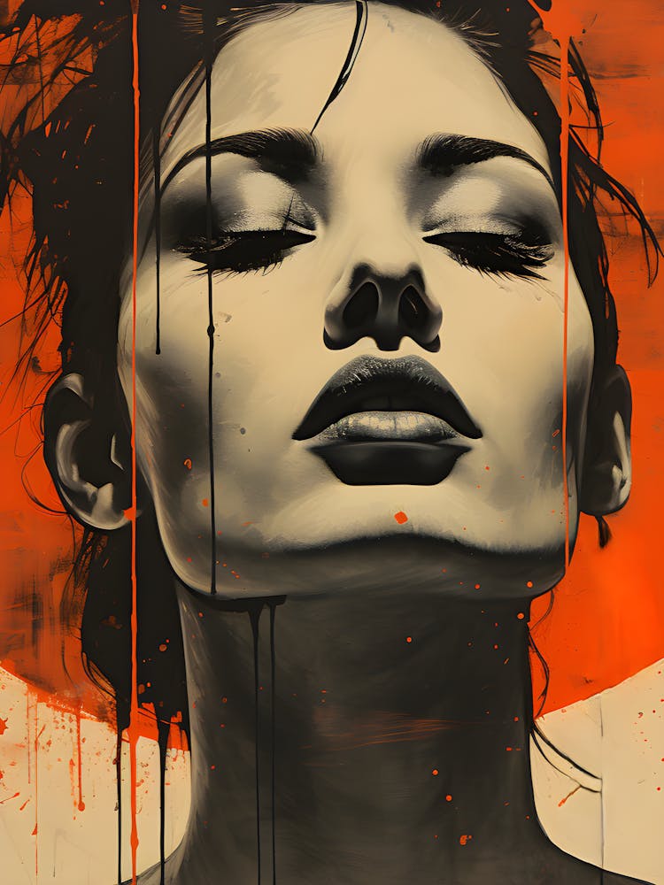 Woman In Black And Orange