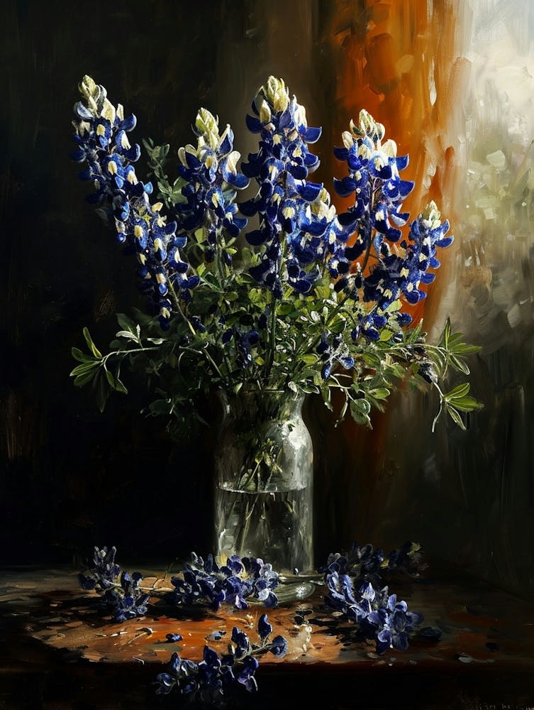 Baroque Floral Still Life Bluebonnet 6