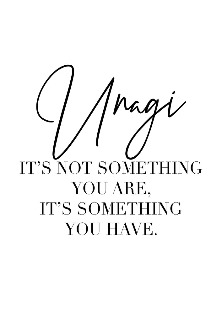 Unagi Its Not Something You Are Its Something You Have