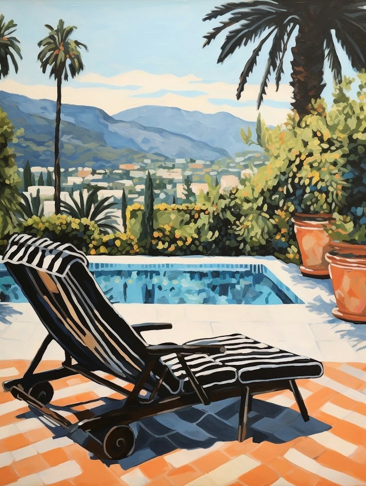 Sun Lounger By The Pool In Marbella Spain