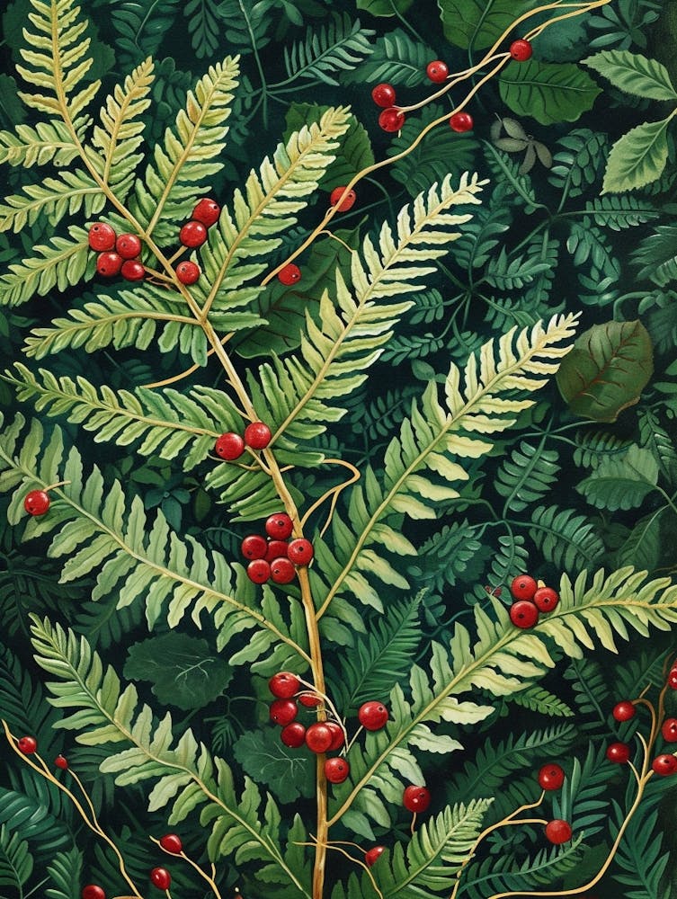 Holly Fern Painting 2