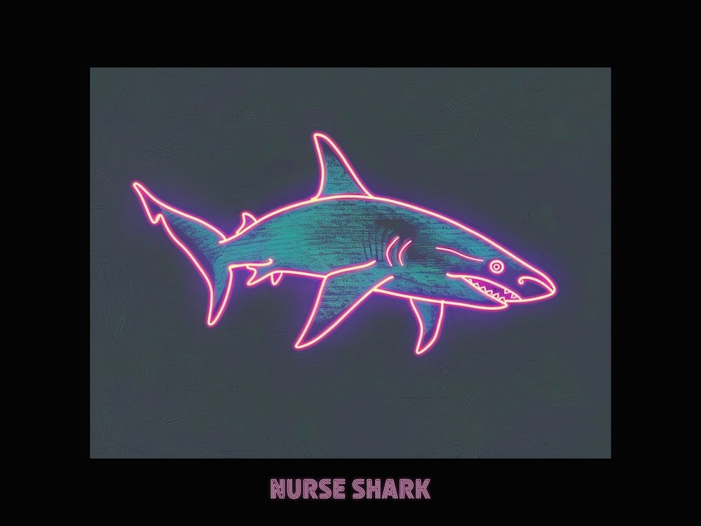 Pink Neon Nurse Shark Poster 2