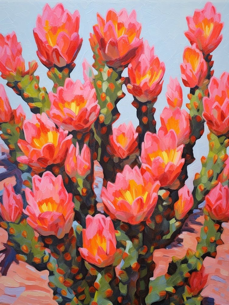 Cactus Painting Austrocylindropuntia Subulata 1