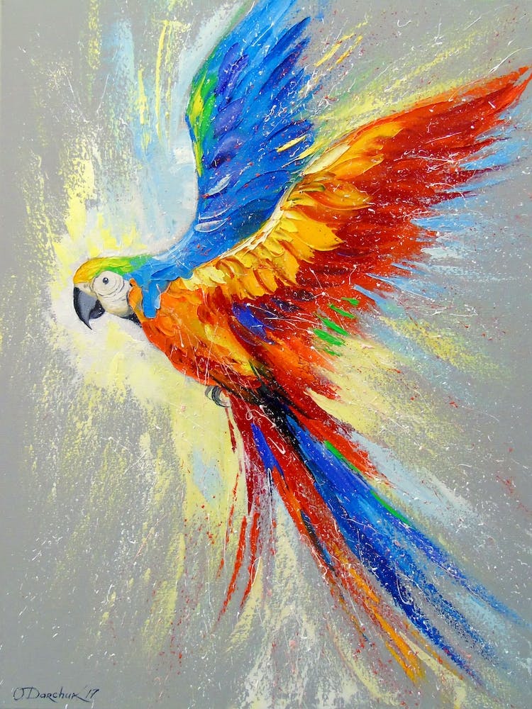 Parrot in flight