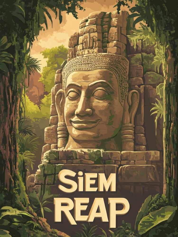 Aihrgdesign A Classic 1960s Travel Poster For Siem Reap 1