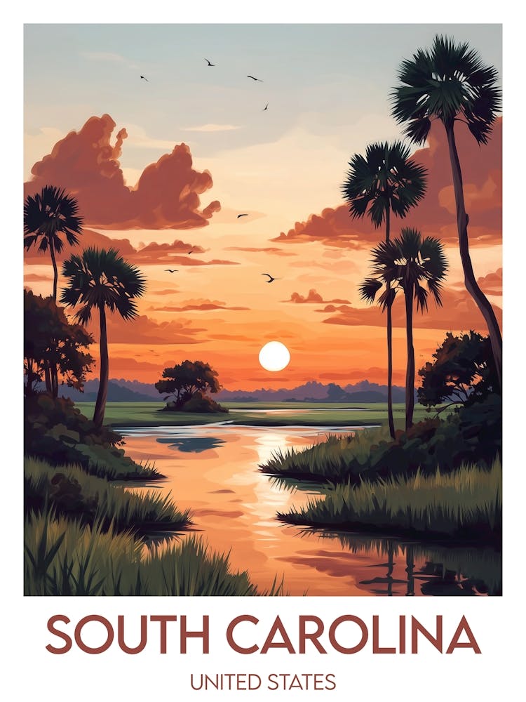Affiche de voyage South Carolina
