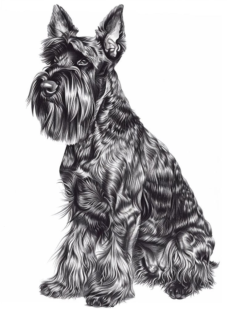 Giant Schnauzer Line Sketch 2