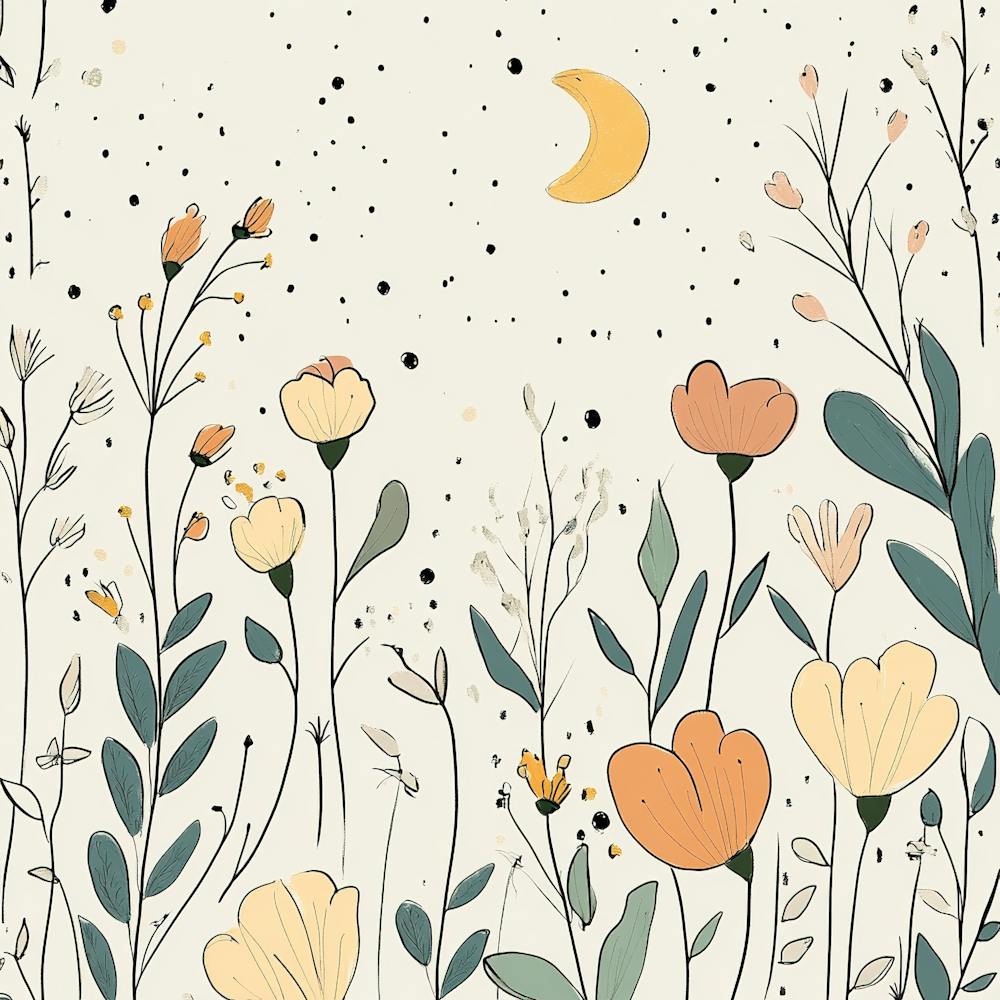 Cute Line Art Wildflowers 7