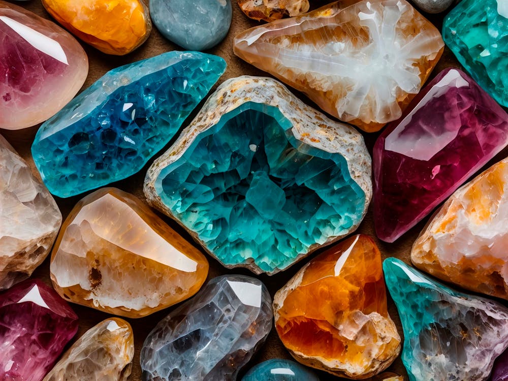 Closeup Of A Cross Section Of Different Gold Nuggets