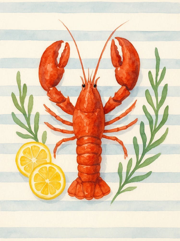 Lobster With Lemon Wedges