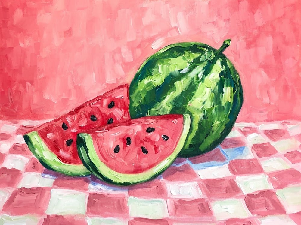 Watermelon Pink Checkerboard 1