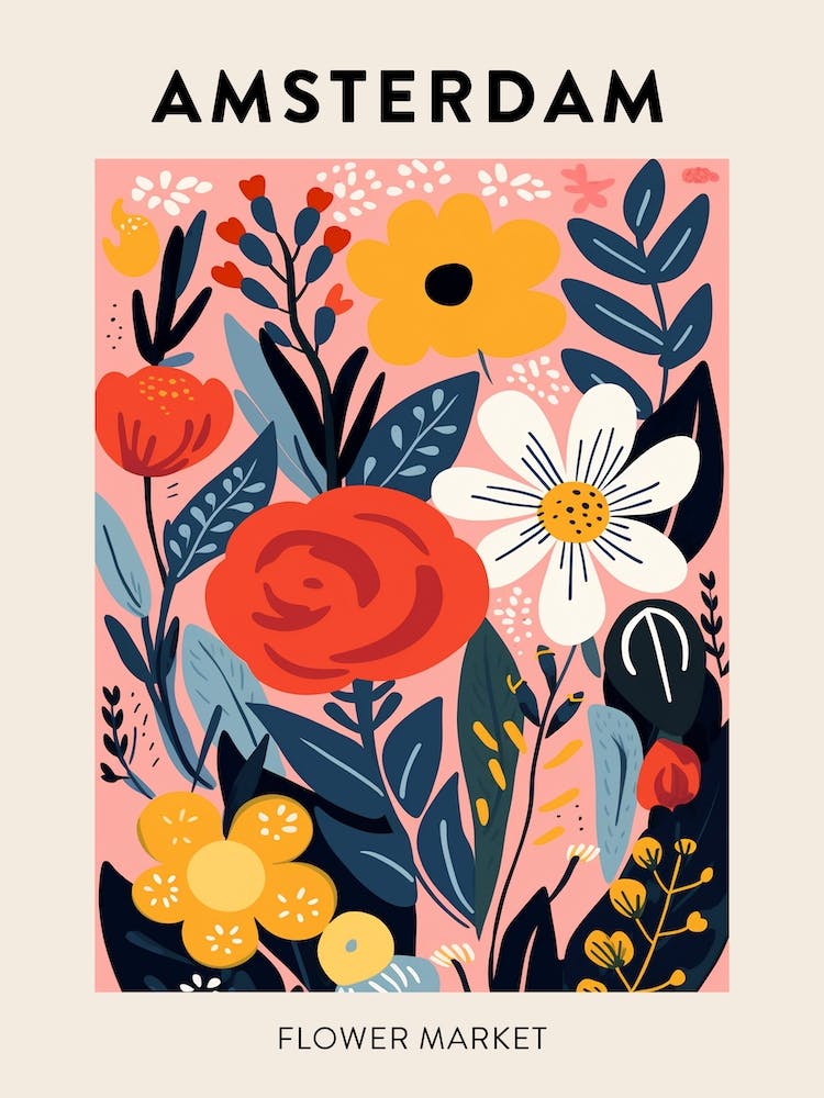 Flower Market Poster Amsterdam Netherlands 2