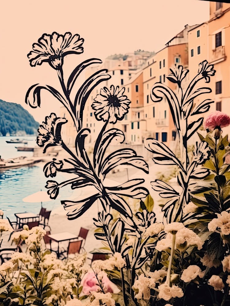 Amalfi Coast, Flower Collage 0
