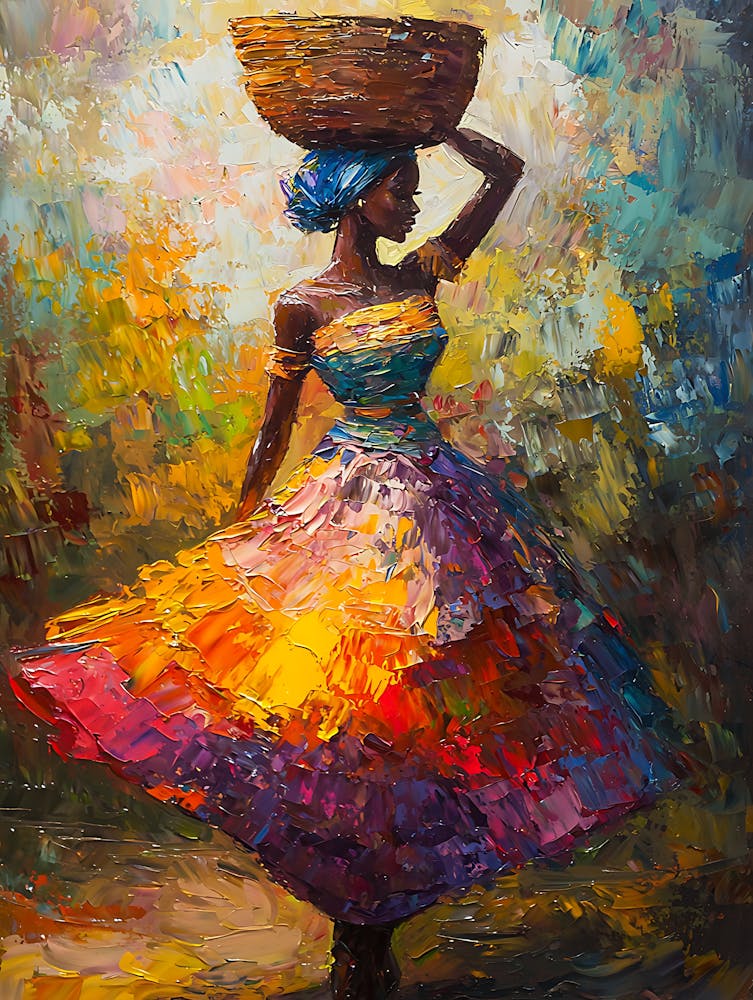 African Woman With Basket 18