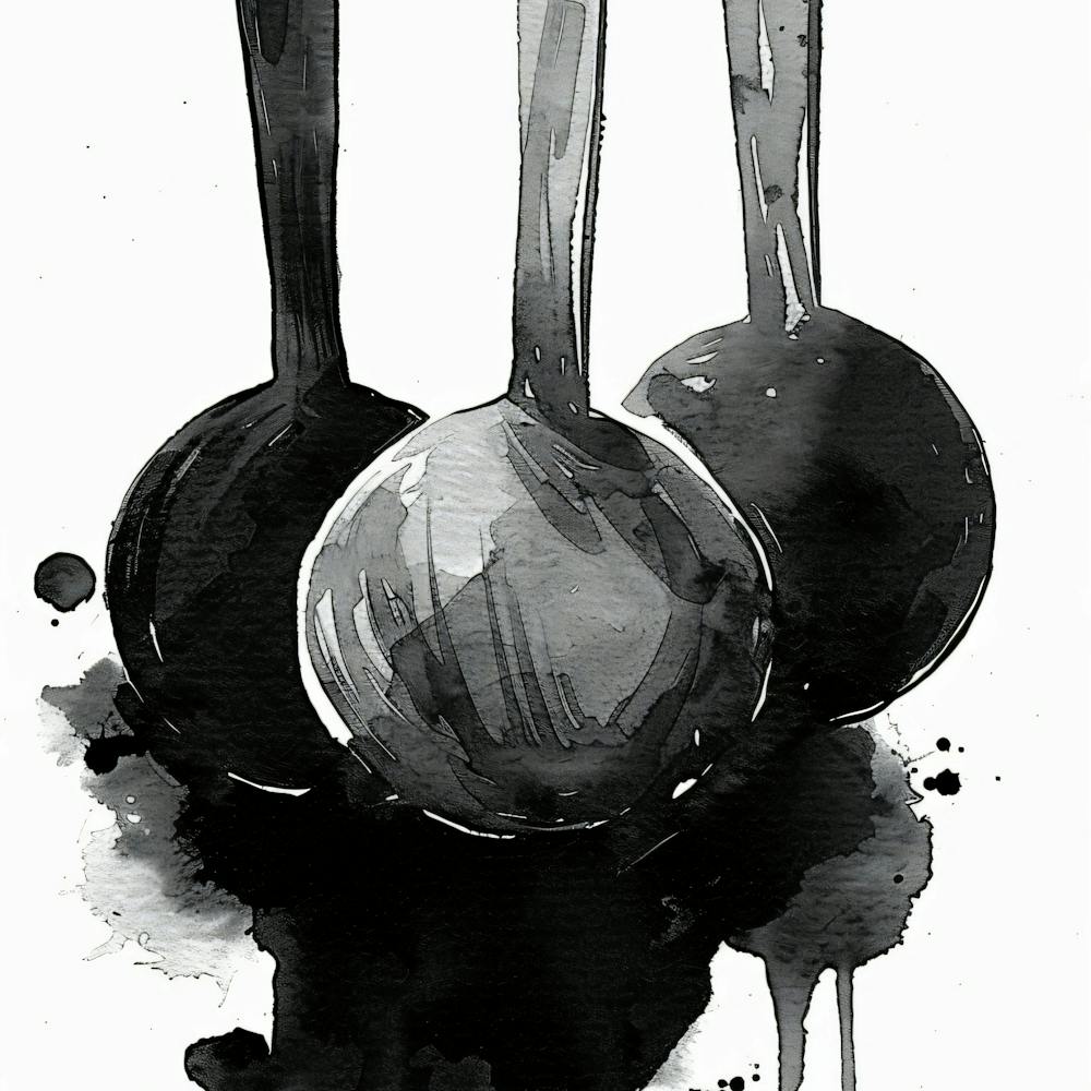 Black And White Spoons