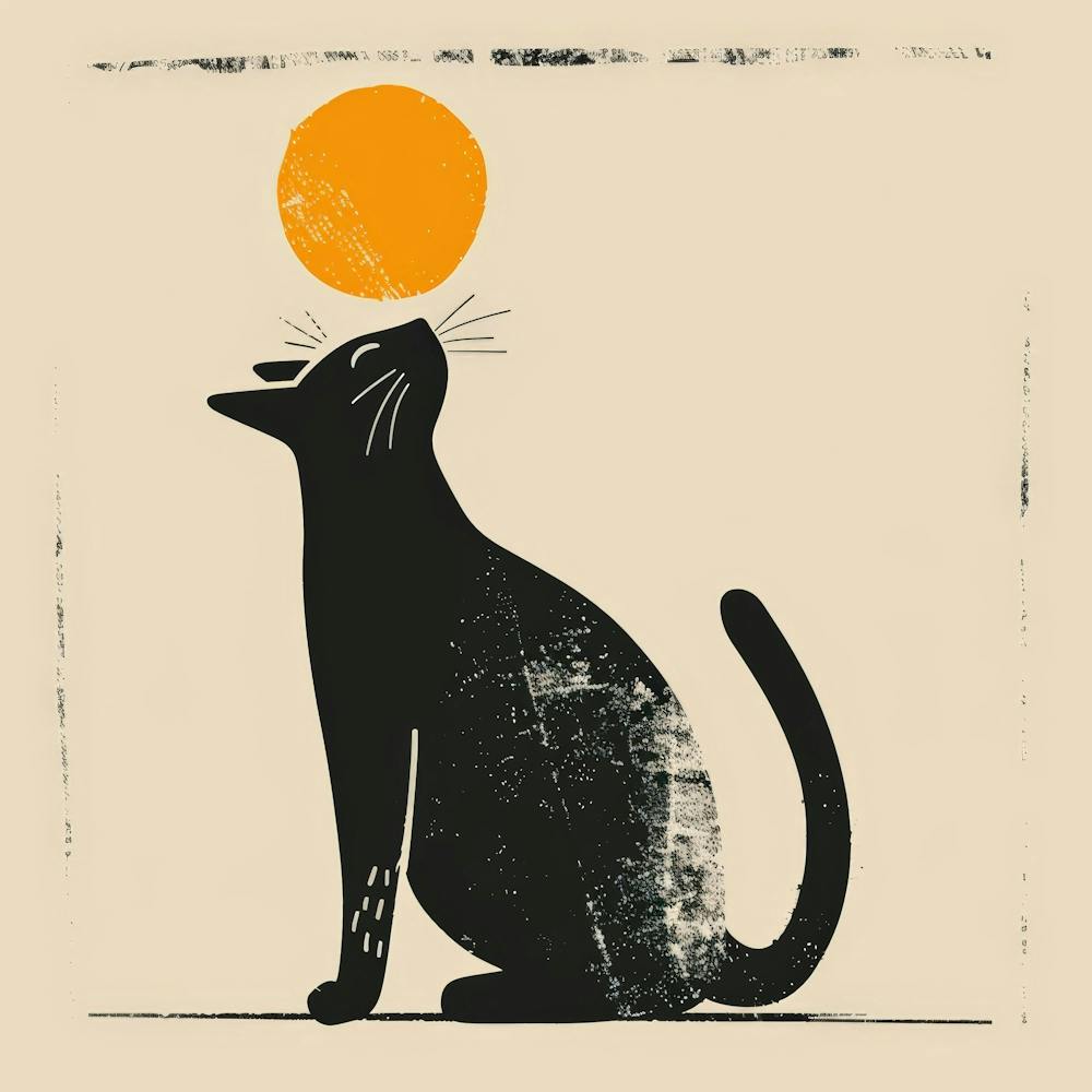 Cat Looking At The Sun