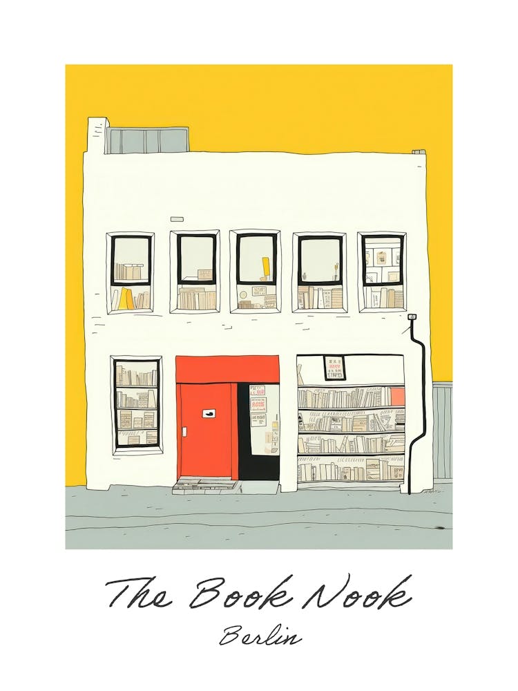 Berlin The Book Nook Pastel Colours 6 Poster