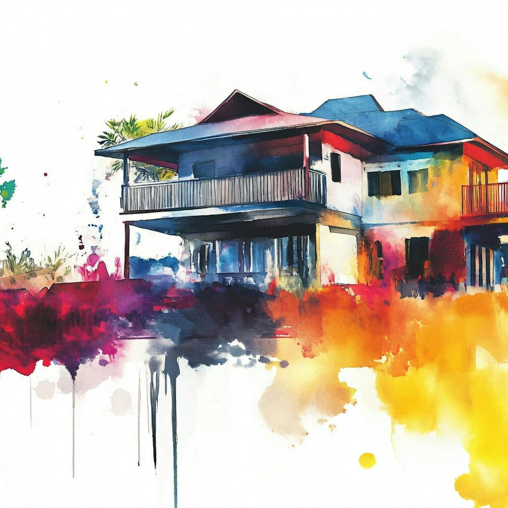 Watercolor Of A House