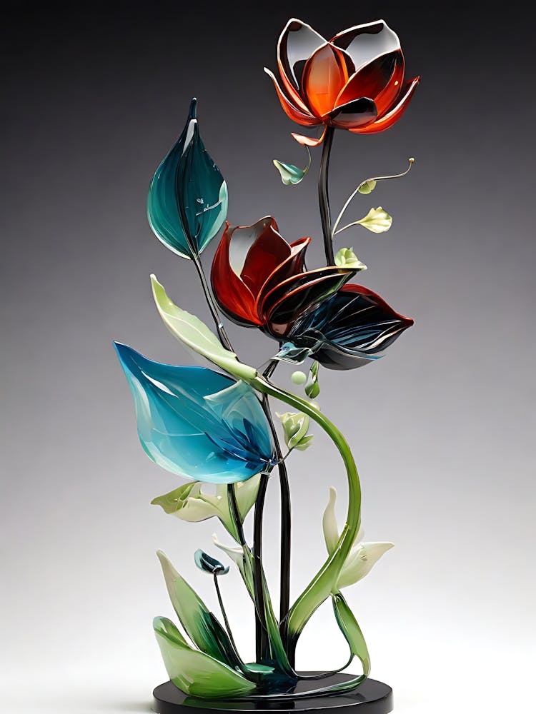 Glass Flower Sculpture