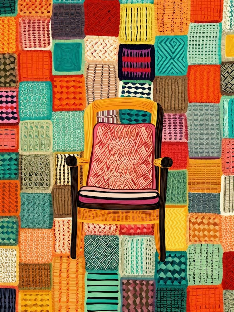 Vintage Crochet Chair Illustration 5