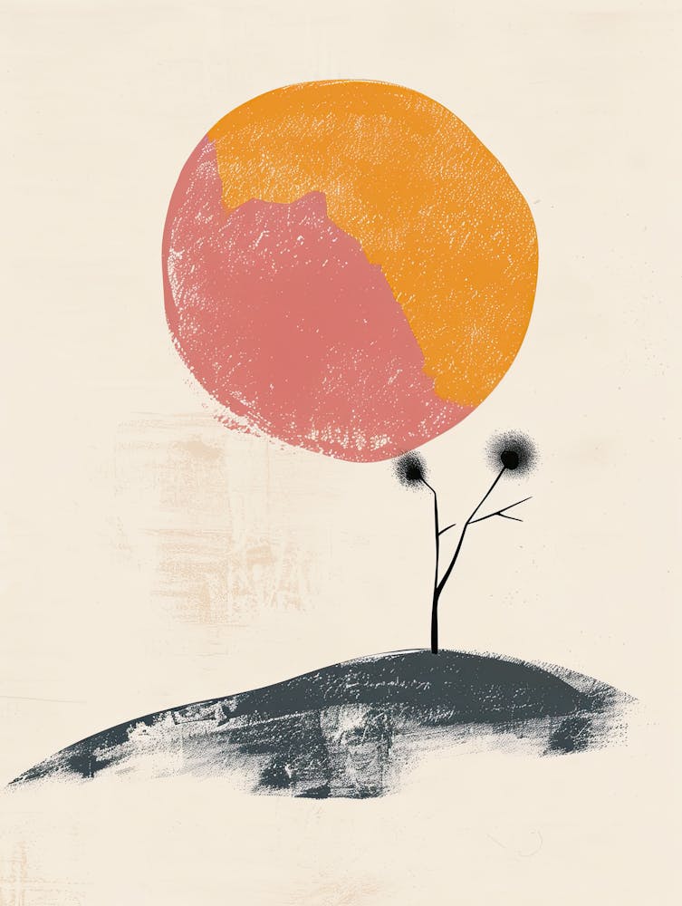 Pastel Serenade Of Orbiting Forms Mid Century Style