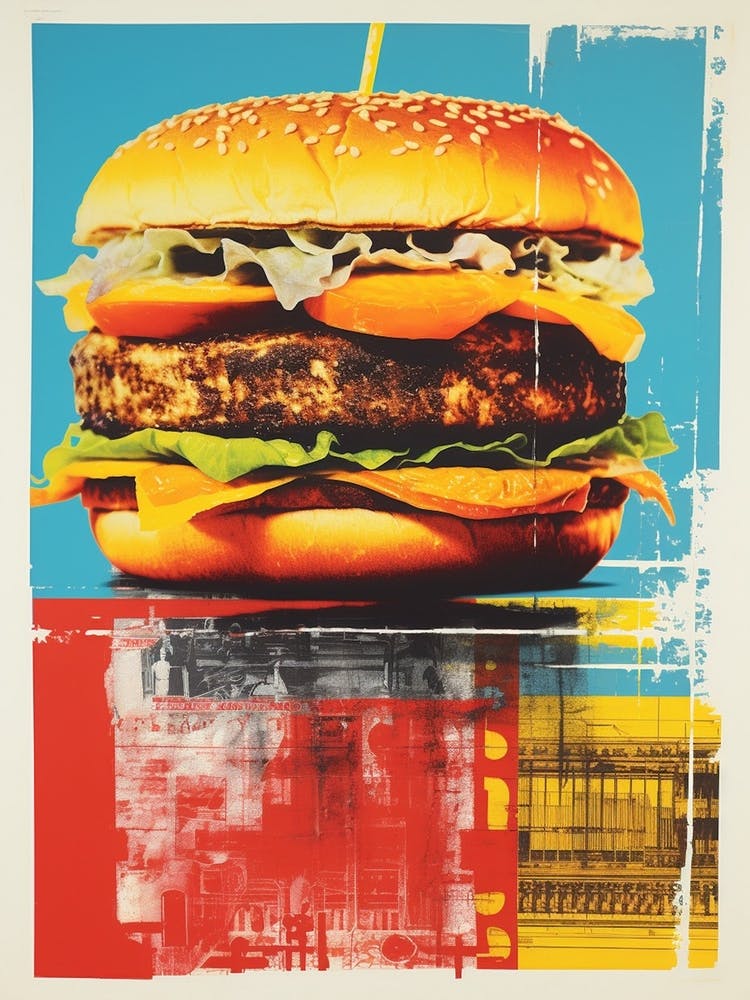 Retro Burger Risograph Inspired 3