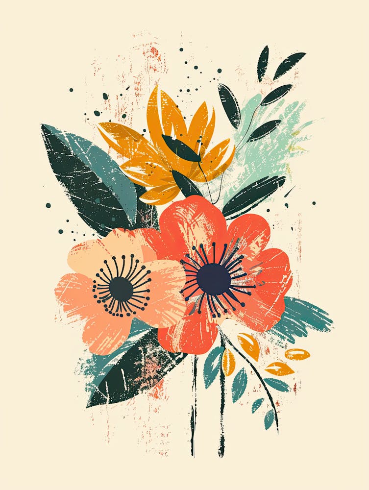 Abstract Retrograde Mid Century Style