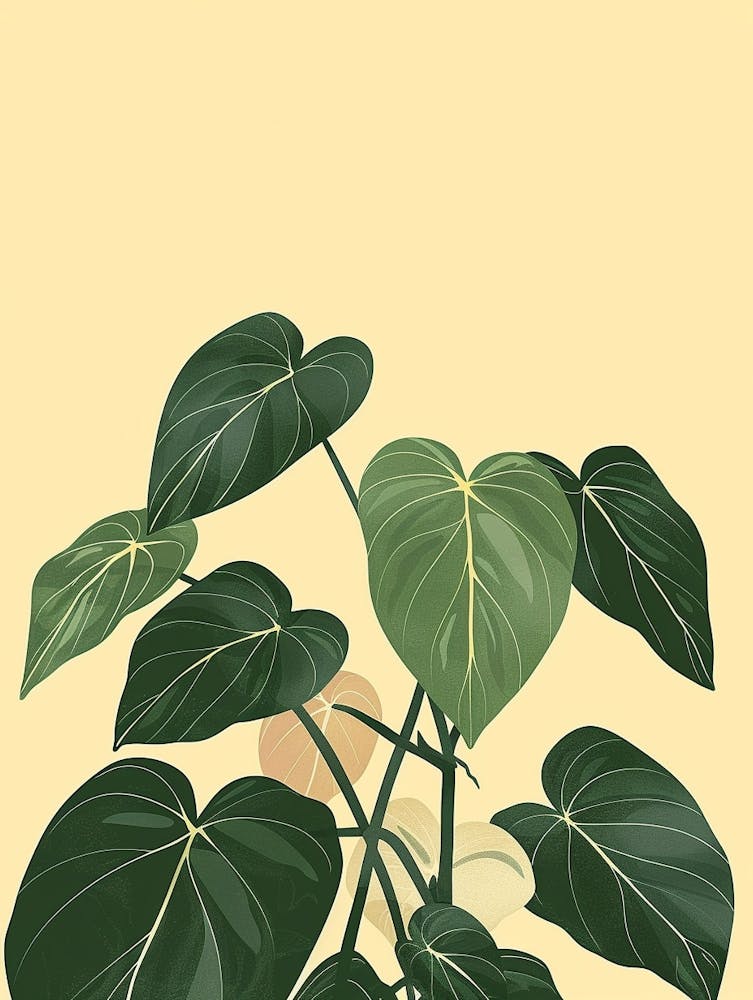 Philodendron Plant Minimalist Illustration 3