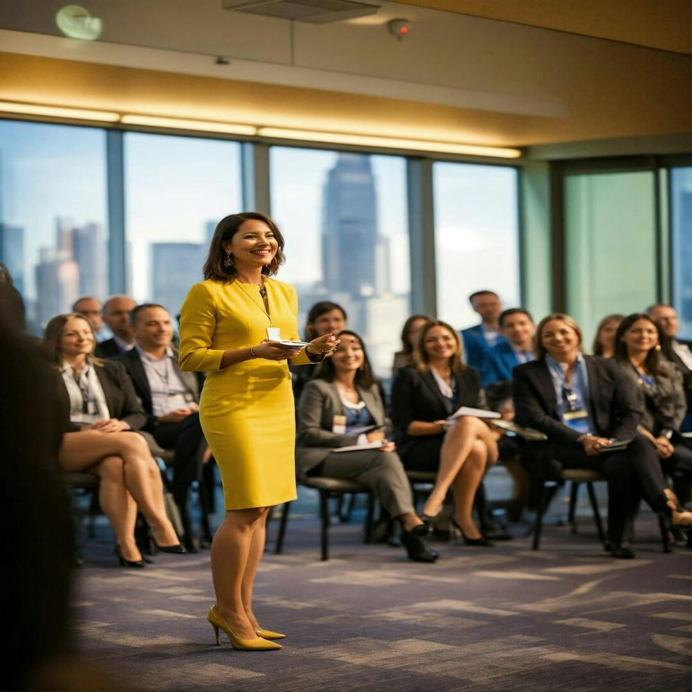 An Executive Leadership Coach Stands At The Front