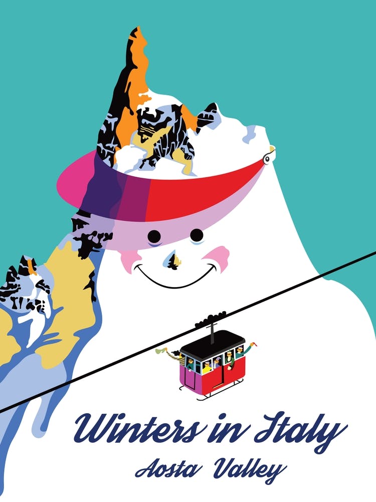 Winters In Italy Aosta Valley, Big Snowman