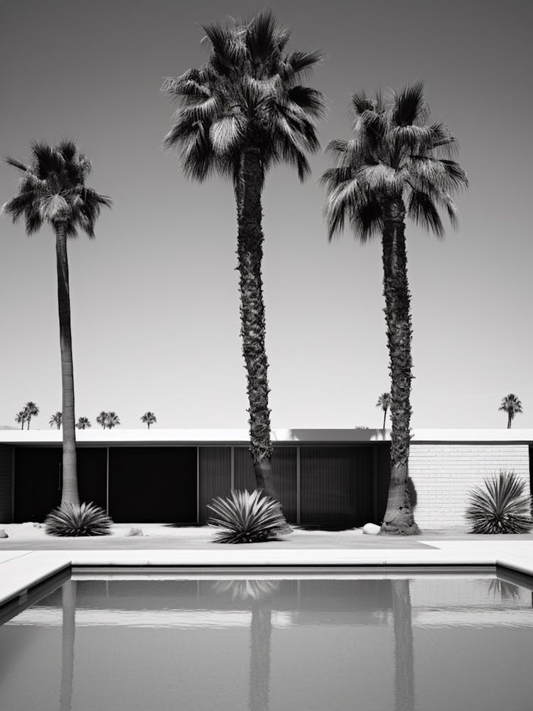 Palm Springs Black And White Analogue Photograph 1