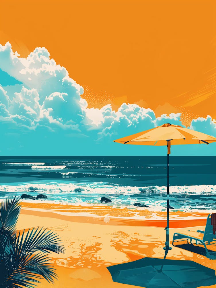 Beach Chair And Umbrella