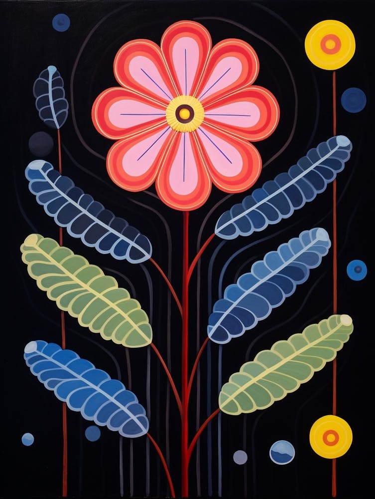Veronica 1 Hilma Af Klint Inspired Flower Illustration