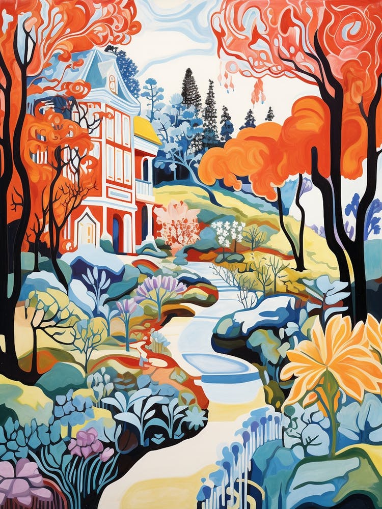 Fredriksdal Museum And Gardens Sweden Modern Illustration 3