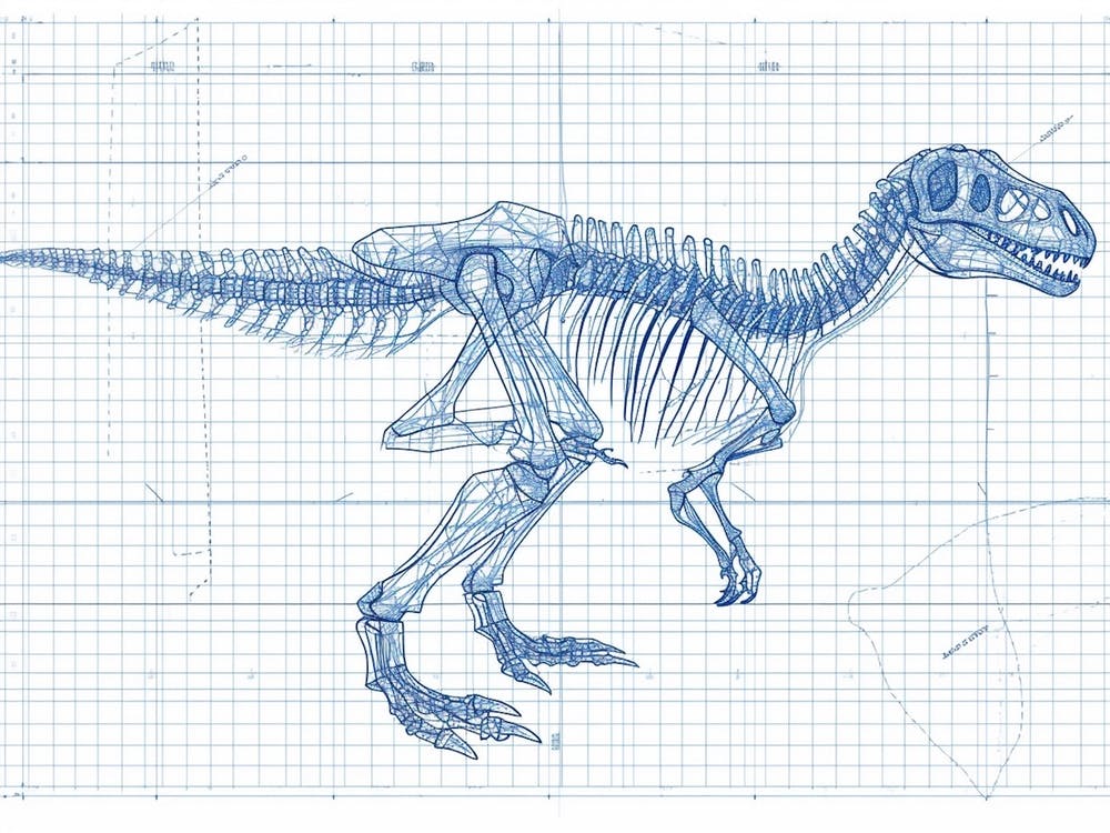 Camarasaurus Dinosaur Skeleton Sketch
