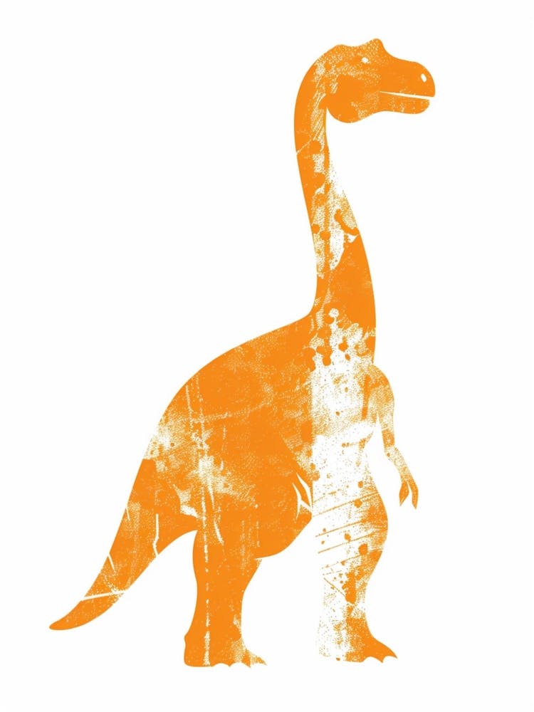 Orange Dinosaur Silhouette 1