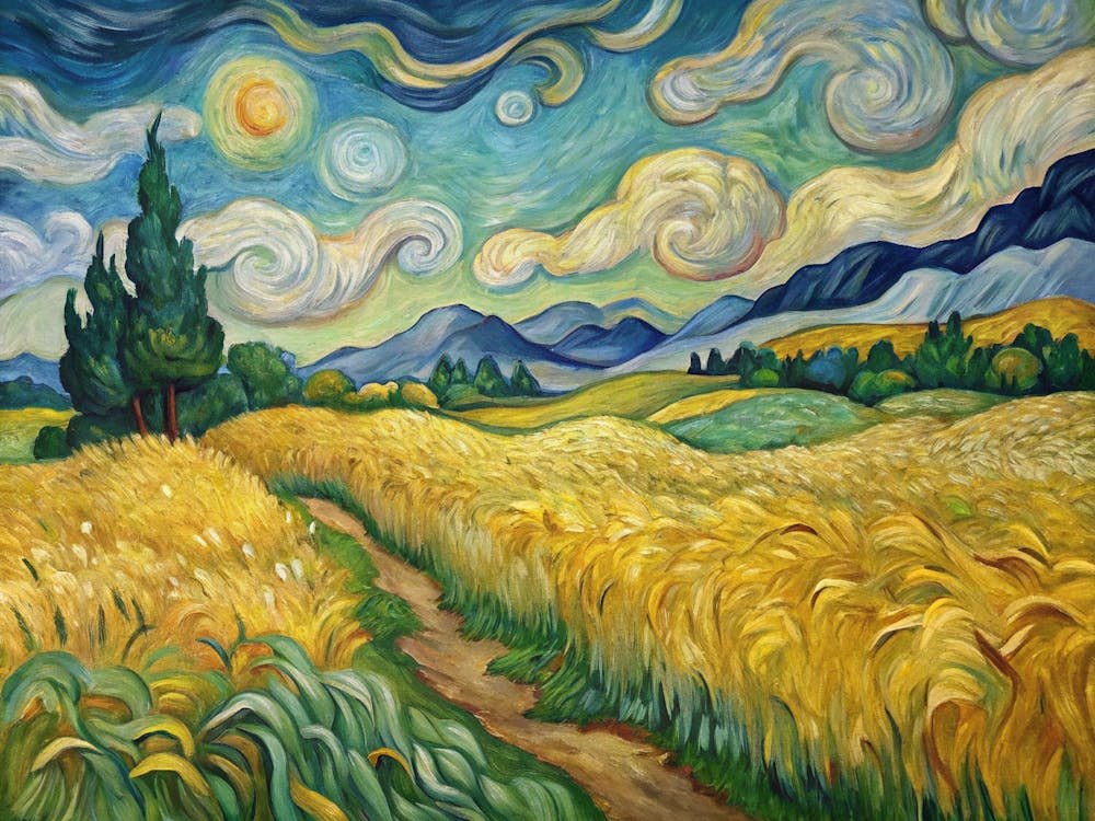 Starry Night Over Wheat Field