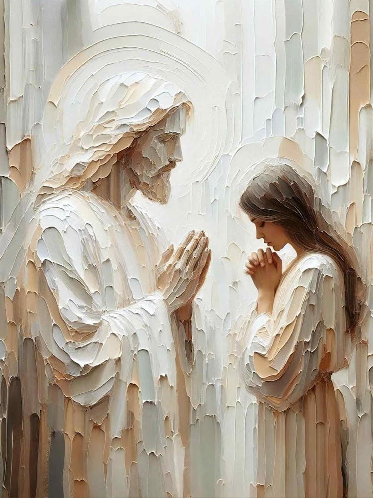Those Who See, Christian Wall Art, Jesus Praying With Woman, Jesus Prayer Art, Lds Painting, Digital Bible Art, Jesus Christ And Girl Art