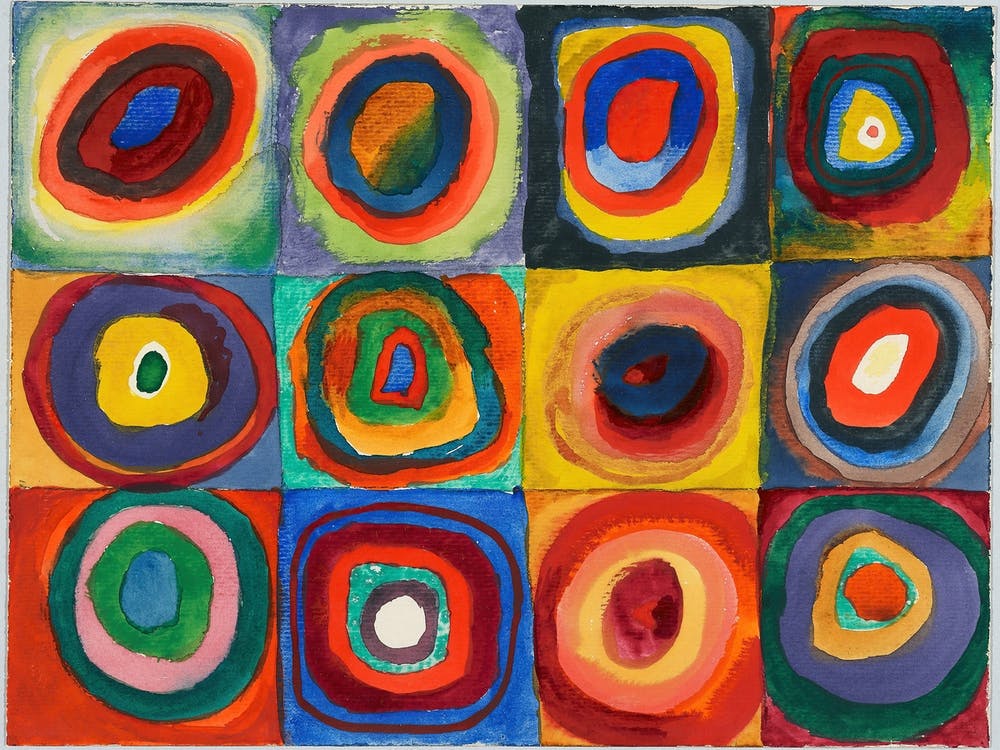 Quadrate mit konzentrischen Ringen - Colour Study: Squares With Concentric Rings By Wassily Kandinsky (1913)