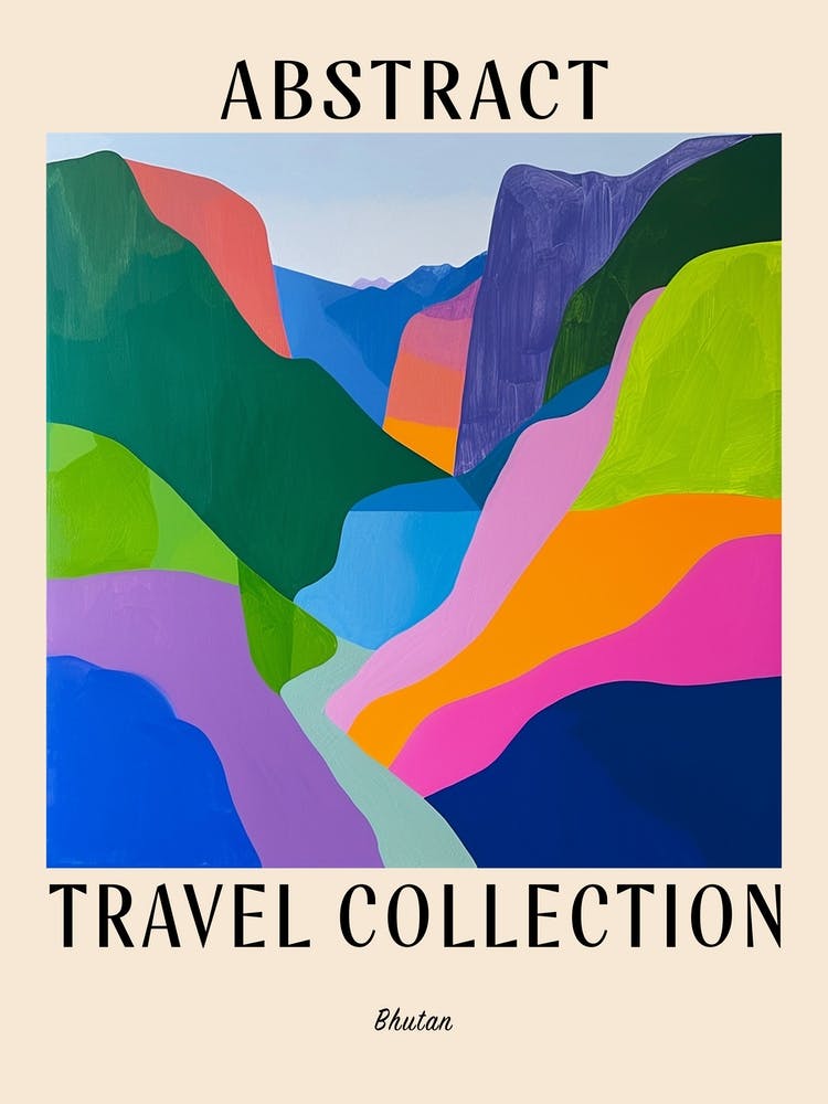 Abstract Travel Collection Poster Bhutan 5