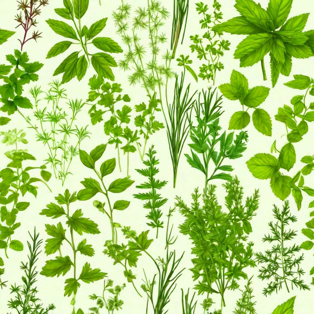 Seamless Pattern Of Herbs 8