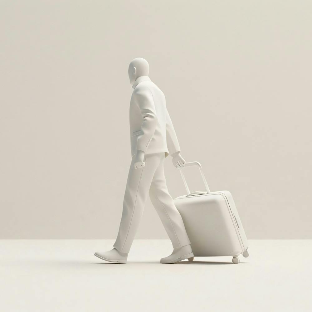 Man Walking With Suitcase