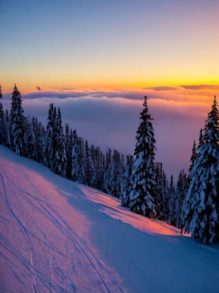 Trysil, Norway Sunrise Skiing Poster