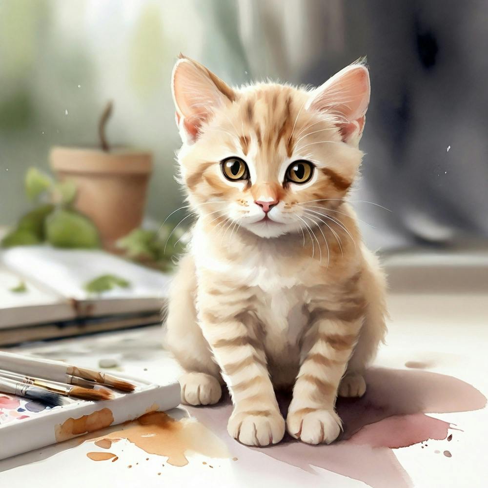 Kitten Painting