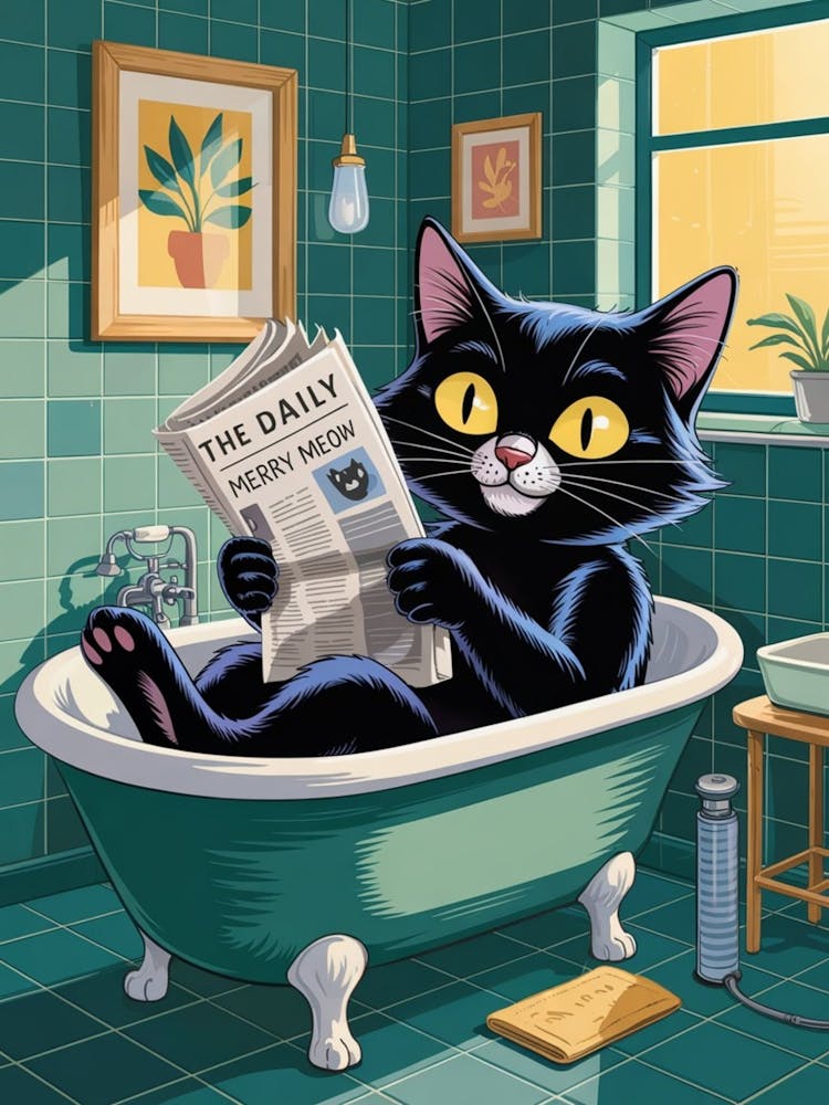 Cat In The Bath