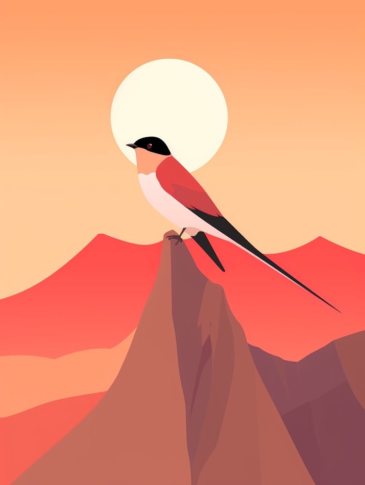 Hirondelle Rustique Minimaliste 2 Illustration