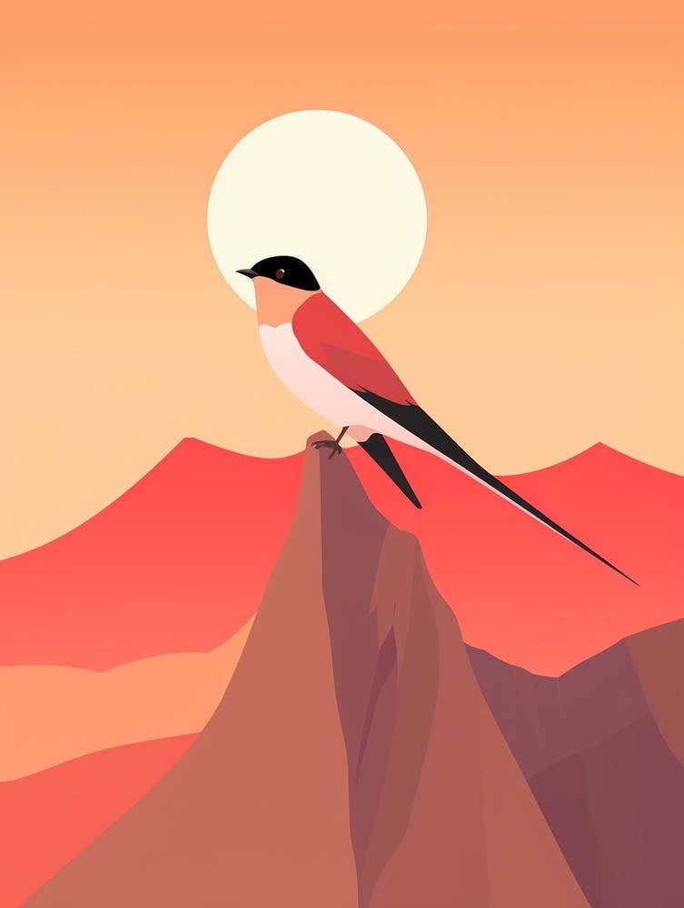 Minimalist Barn Swallow 2 Illustration