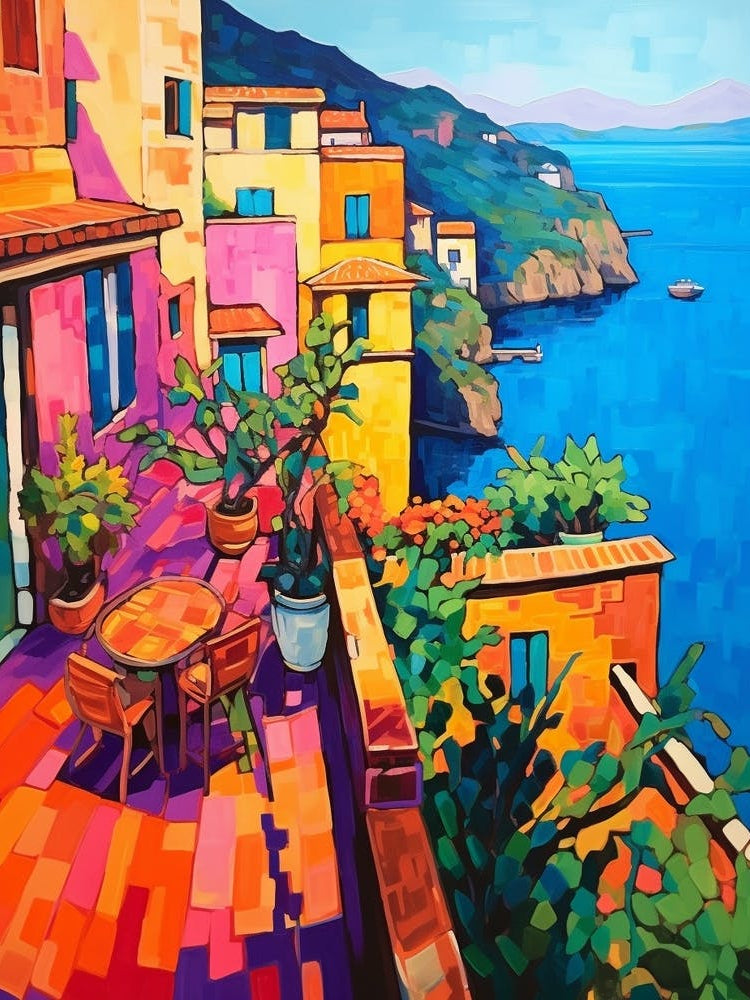 Amalfi Coast Italy 2 Fauvist Painting