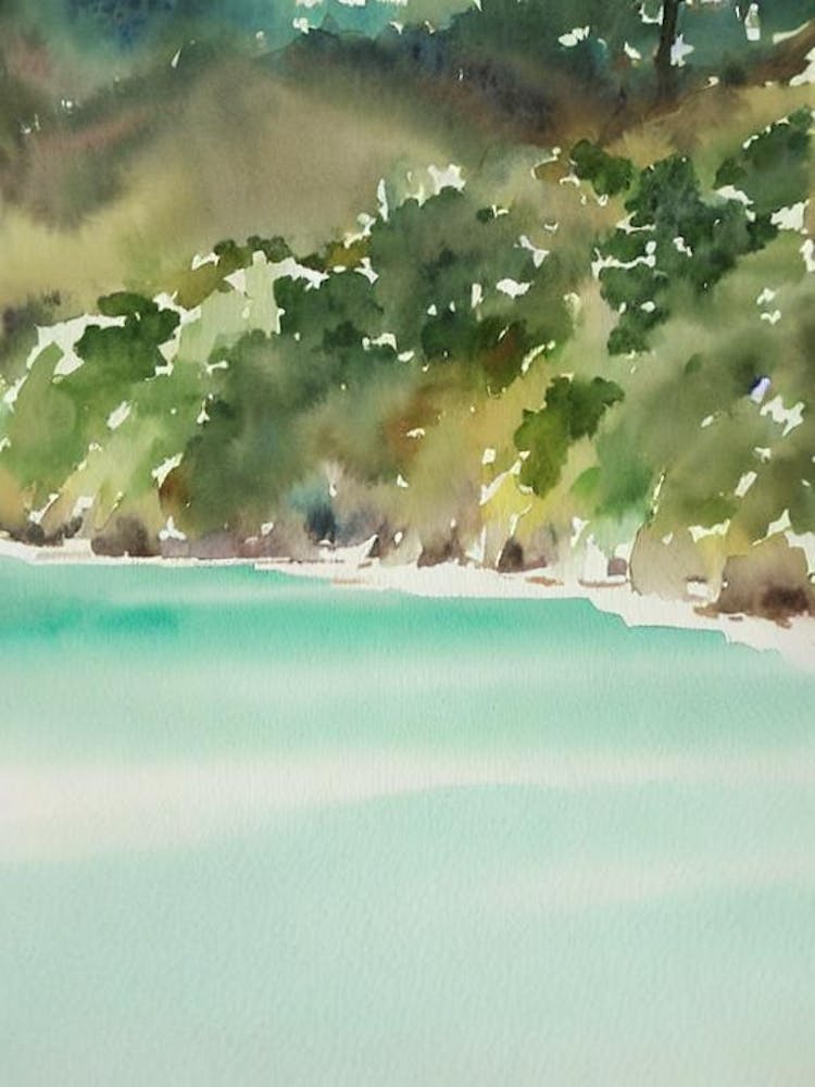 Réunion National Park France Water Colour Poster