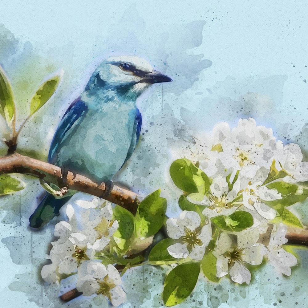 Blue Bird On A Branch
